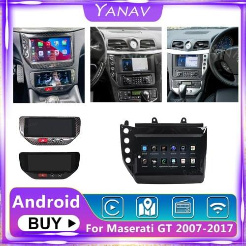 Android 10 Car Aircon Board For Maserati GT GranTurismo Black Screen Carbon Fiber Multimedia Player GPS Navigation Head Unit