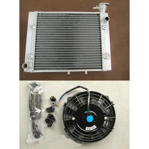 ATV Aluminum Radiator + FAN For CAN-AM Outlander 500/650/800 2006-2014 4x4 XT HO EFI CANAM CAN AM 06 07 08 09 10 11 12 13