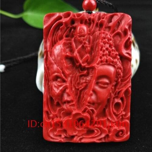 Devil Jewellery Organic Charm Natural Fashion Woman Gifts Carved Red Necklace Amulet Hand Pendant Cinnabar Chinese