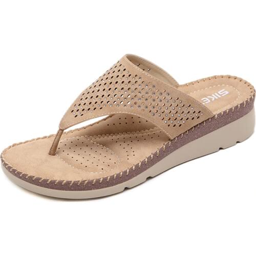 Summer Bohemia Style Female Crystal Shoes Women Sandals Fashion rhinestone wedge sandal Solid Flip Flops Slippers Flatforms