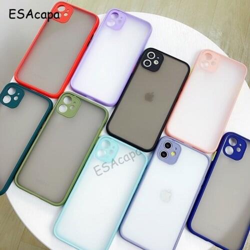 For Apple iPhone 12 Pro Case Protection Lens Matte Phone Case For iPhone 12 Mini 11 Pro 8 Plus Translucent Shockproof Back Cover