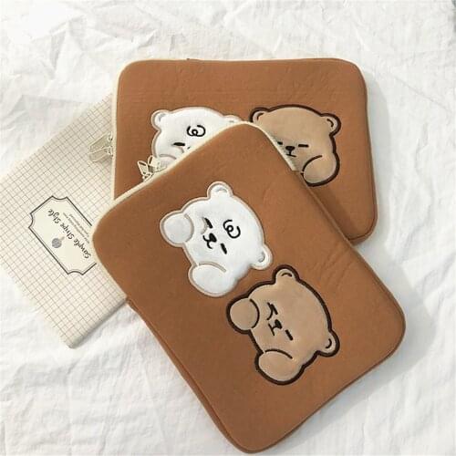Tablet Sleeve Cute Bear for iPad Pro 12.9 11 2020 Protective Storage Bag iPad Pro 10.5 Air 4 10.9 Pouch Cover Case 13 Inch