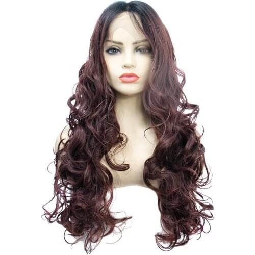 Long Body Wave Hair Synthetic Lace Front Wig With Baby Hair For Women Ombre13*4 Gluless Heat Resistant Natural Hairline Cosplay