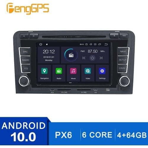 Android 10.0 Touch Screen CD DVD Player For Audi A3 2003-2013 GPS Navigation Multimedia Headunit 7 Inch 4G+64G Carplay DSP PX6