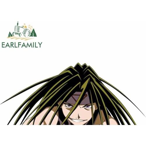 EARLFAMILY 13cm x 5.6cm Cool Vinyl Car Stickers for Fullmetal Alchemist Auto Waterproof Decals Bumper Trunk Laptop Car Wrap