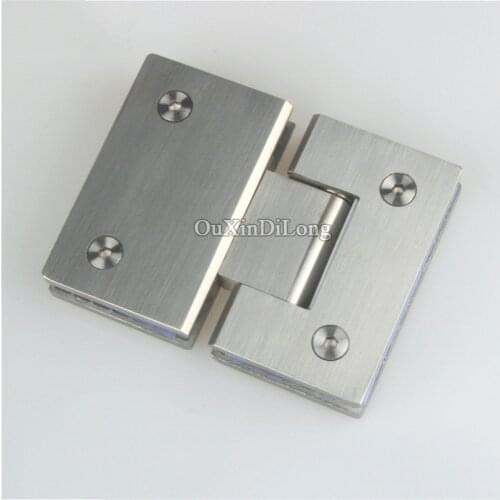 HOT 2PCS 304 Stainless Steel Frameless Shower Glass Door Hinges 180 Degree Glass to Glass Fixed Clamps Holder Brackets 4 Colors