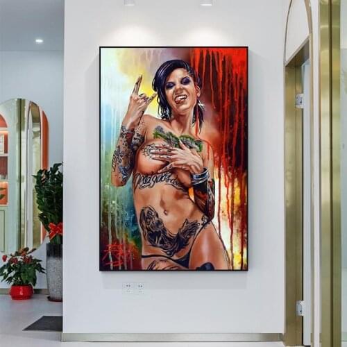 Hip-hop Tattoo Women Canvas Painting Hip Hop Sexy Nude Girl Poster For Living Room Bedroom Wall Decor Art Painting Cuadros