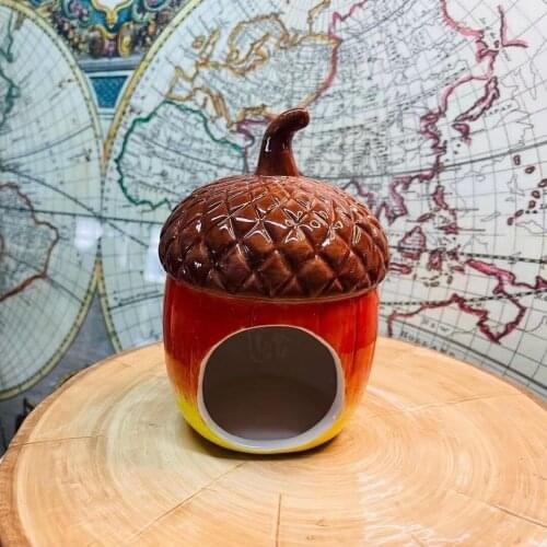 Pine Cone Shaped Ceramic Hamster Nest Summer Cooling Hamster Shelter Chipmunk Dwarf Rat Small Animal Nest Hamster Accessories