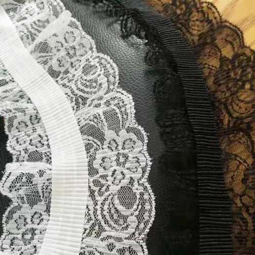 1Yards Embroidery Patch White Lace Applique Guipure 9cm Laces Material Clothes Elastic Lace Ribbons And Trims For Sewing PL18