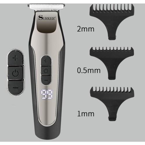 Surker hair trimmer USB rechargeable hair clipper hair carving oilhead clipper LCD waterproof clipper white haircut machine