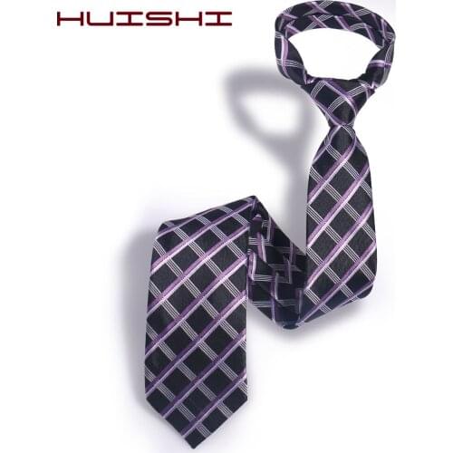 HUISHI Neck Ties Cravat 8cm Ties For Man 100% Polyester Microfiber Necktie Luxury Striped Plaid Checks Business Neckties For Men