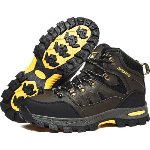Mens Hiking Boots Outdoor Non Slip Trekking Trail Sneakers Womens Waterproof Winter Warm Snow Boots High-Traction Grip Shoes