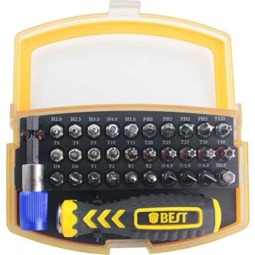 32 In 1 BEST-2166A Multifunctional Precision Screwdriver Set For IPhone Laptop Electronic Portable Screwdriver Bits Repair Tools