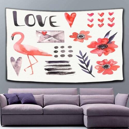 Flamingo Animal Tapestry Wall Hanging Large Pink Tapestry Wall Print Art Fabric Decor Blanket Yoga Carpet Sleeping Mat