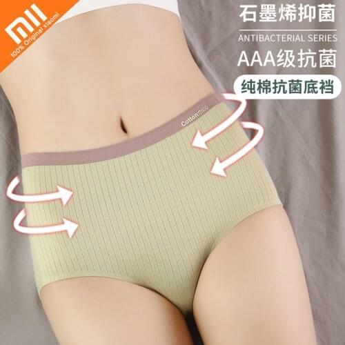 Xiaomi 3pcs Underwear Women High Waist Brief Hip Lift Underpanties Cotton Crotch Breathable Pant Sexy Lingerie Body Shaper