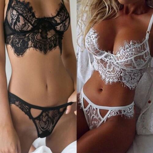 New Sexy Fashion Lace Porno Erotic Lingerie Underwear Sleepwear Transparent Pajamas Garter Erotic Lace Hollow-out Sleepwear Sets