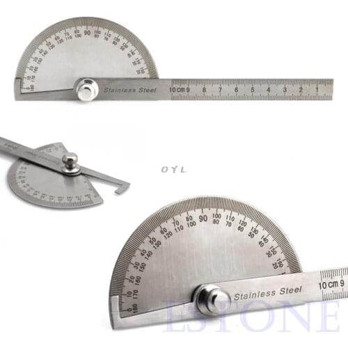 New Stainless Steel 180 degree Protractor Angle Finder Arm Measuring Ruler Tool