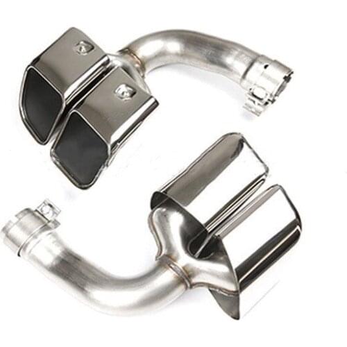 One Pair Stainless Steel Silver /Black End Tip For Porsche Cayenne Change Four-Outlet Original Style Exhaust Pipe Muffler Pipe