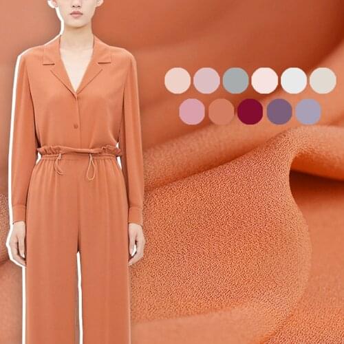 102CM Wide 19MM Solid Color White Pink Red Silk Crepe Fabric for Summer Spring Dress Shirt Cheongsam Pants Suit E1400