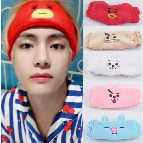 Plush Hairband Boy Groups Plush Headband For Girls Cartoon Head Hoop Hair Circle Headband Face Washing Clean Makeup Tool
