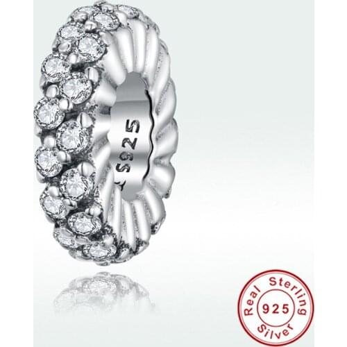 Fit bracelet real 925 sterling silver shining winter beads European popular simple zircon charm DIY woman fashion jewelry