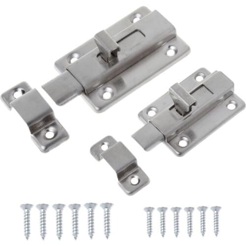 Stainless Steel Spring Latch Slide Door Lock Security Gate Barrel Bolt Padlock