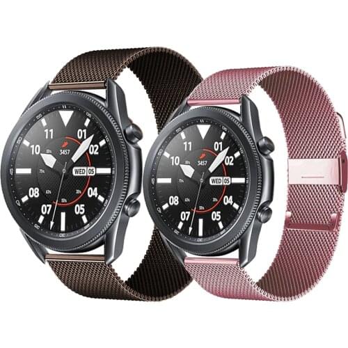 Milanese loop strap For Samsung Galaxy watch 3 45/41mm/Active 2 46mm/42mm Gear S3 Frontier 20/22mm bracelet Huawei GT/2/2e band