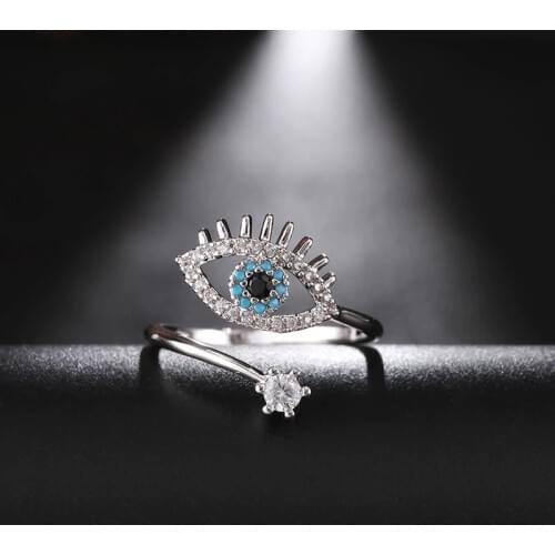 St.kunkka Zircon Turkey Round Evil Ring Anillos Wedding Rings For Woman Bijoux Anel Engagement Ring Jewelry