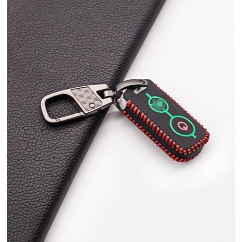Luminous Functional leather key chain cover case for YAMAHA aerox 155 NVX155 MVX 55 XMAX300 Nvx QBIX JAUNS 2 buttons