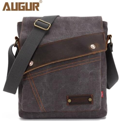 AUGUR 2021 Mens Canvas Messenger Bags Men Vertical Crossbody Shoulder Bag for IPAD mans messenger bag school handbag