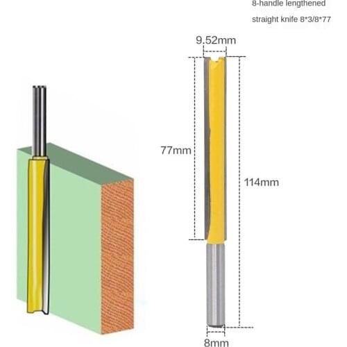 Carbide Flush Trim Router Bit Upper Lower Top Bottom Double Bearing 8mm Extra Long Double Cutters Flush Trim Router Bit