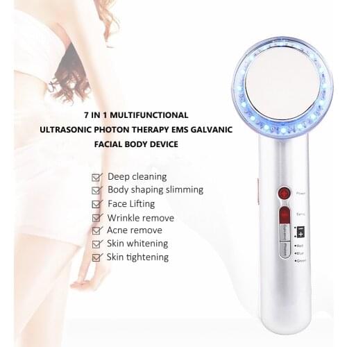Ultrasonic Anti Cellulite Machine Ultrasound EMS Face Body Slimming Fat Remove Photon Skin Rejuvenation Galvanic Facial Massager
