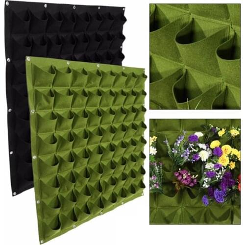 18/36/49 Pockets Hanging Green Grow Bag Planter Vertical Garden Vegetable Living Garden Bag Planter Growing Bags Flowers Supply