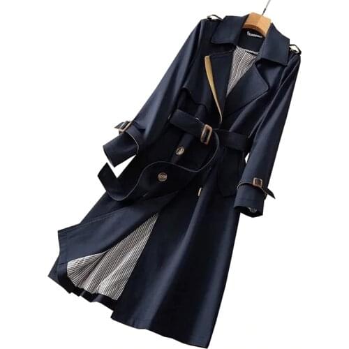Belt Windbreaker Women Outerwear Medium Long 2021 Spring Autumn cCoats Women Korean Fashion Loose Plus Size Trench Coat Overcoat