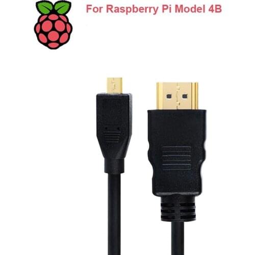 Raspberry Pi 4B Micro HDMI-compatible to HDMI-compatible Video Cable Support 4K Adapter Cord for Tablet HDTV Android Phone