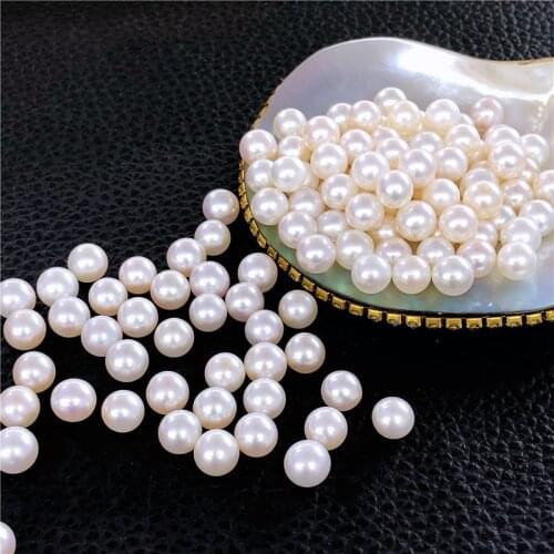 Zhuji Loose Round Freshwater Pearl 3A Quality Half Drilled Natural Pearls High Luster Pearls for Jewellry Making