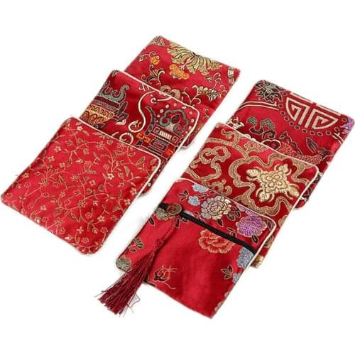 1PCS Classic Chinese Embroidery Small Pouch Jewelry Bag Storage Gift Handmade Embroideries Earphone Bag Organizer Hot Sale Bag