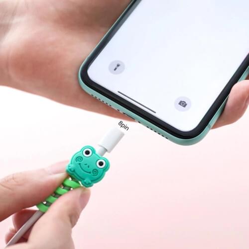 2Pcs Cute Animal Cable Winder Mobile Phone Data Cable Protectors Silicone Cable Organizer For Xiaomi USB Charging Data Cord