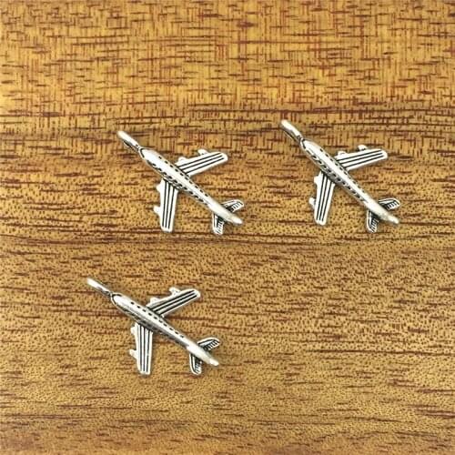 20pcs Glamour Airplane 24*15mm Tibetan Silver Plated Pendant Antique Jewelry Accessories DIY Crafts
