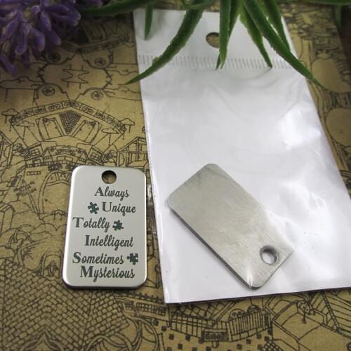 20pcs--"unique totally intelligent sometimes mysterious"stainless steel charms more style for choosing DIY pendants for necklace