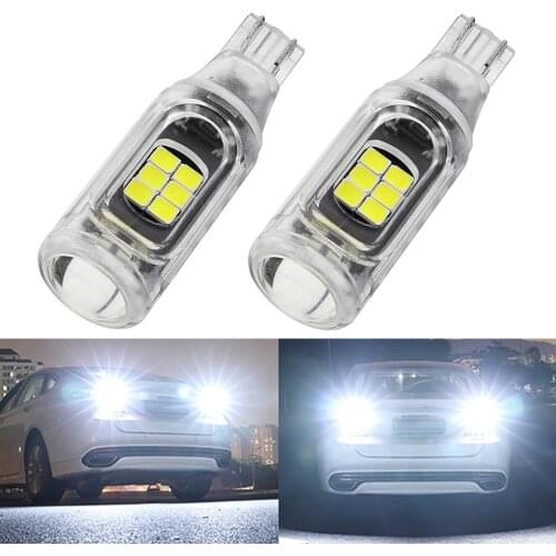 2x Super Bright Reverse Back Parking Lamps T15 LED W16W Car Light Bulb 920 921 600LM Canbus Auto Polarity Free White 6000K 12V