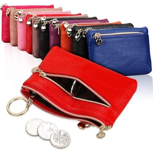 5pcs/lot Genuine Leather Coin Purse Women Organizer Wallet Men Bank Card Case Boy Mini Wallet Girl Small Credit Card Holder