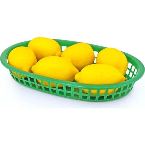 6pcs 10.5'' Large Plastic Fast Food Platter Basket 24pcs Checked Wax Coated Paper Dinner Plates Serving Food Tray Restaurant