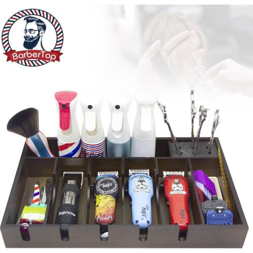 Hairdressing Tool Storage Box Electric Clipper Display Stand Scissor Comb Socket Shop Storage Display Tray