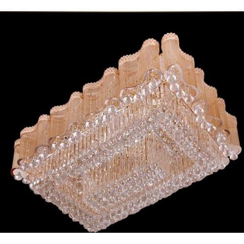 Home lighting lustre led chandelier S gold crystal lamp crystal ceiling living room atmosphere rectangular LED Lamps
