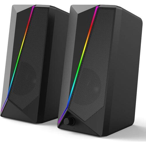 Hot RGB Dazzling Light Desktop Computer Speakers 2.0 Multimedia Desktop Small Speakers USB Wired Laptop Audio