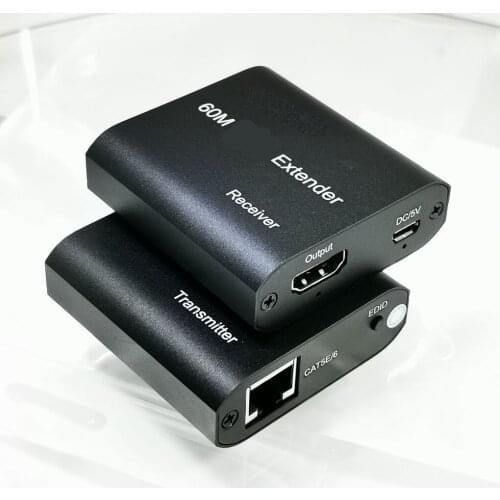 HDMI-compatible Extender Transmitter Receiver Over Cat5e/Cat6 RJ45 Ports Extender Loop 60m 1080P Extender For PS4 HDTV Monitor