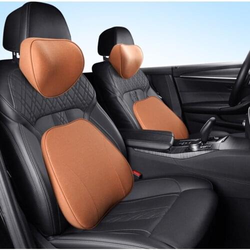 KKYSYELVA Memory Foam Lumbar Support Cushion For Car And Headrest Neck Pillow Kit Interior Accessories