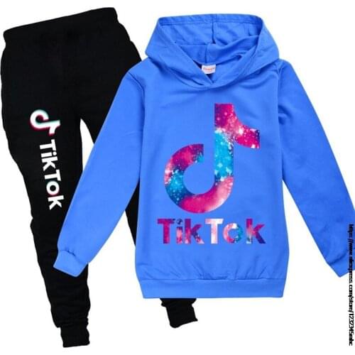 Tik Tok Hoodies Pants Suit Boys Long Sleeve Sweatshirt Baby Boy Clothes Set Childrens Clothing for Teen Kids Girls Outfits