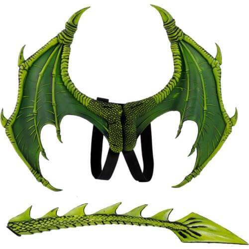 Dragon Cosplay Props Wings And Tail Childrens Halloween Costume Party Decor Halloween Props 2Pcs/set Halloween Carnival Gift